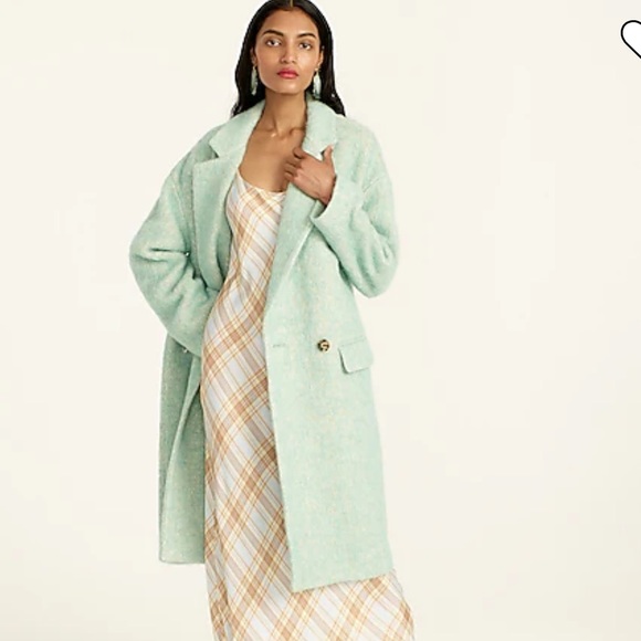 J. Crew Jackets & Blazers - J Crew Relaxed Top Coat in Italian Brushed Wool in Wintermint size M